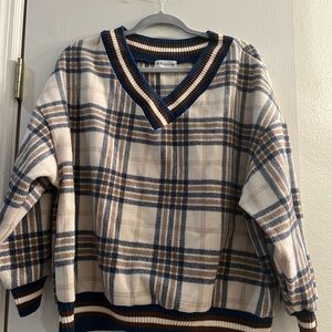 Oversized plaid sweater